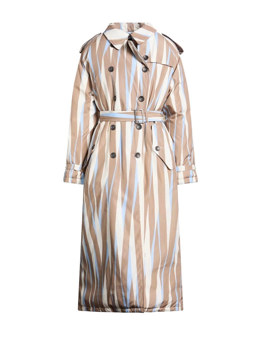 NWT Herno striped belted down trench coat puffer jacket US 6(oversize )fits M